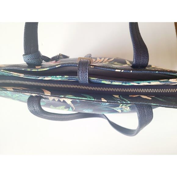 Vince Camuto Leather Top Zip Saffiano Floral Print Didi Tote Tropical Designer - Picture 13 of 16